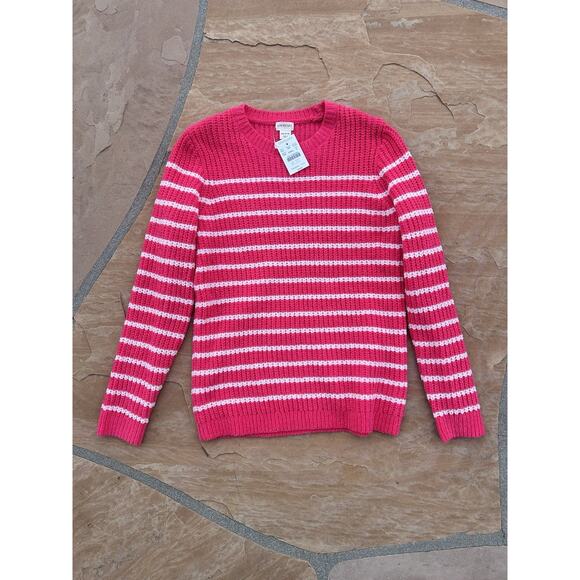 Crewcuts Sweater XL 12-14 Girls Long Sleeve Pullover Striped Knit NWT LS - Picture 1 of 3